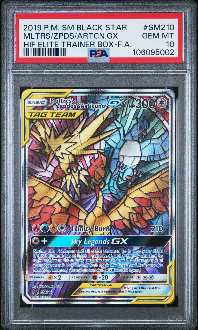 Moltres & Zapdos & Articuno GX #SM210 - PSA 10