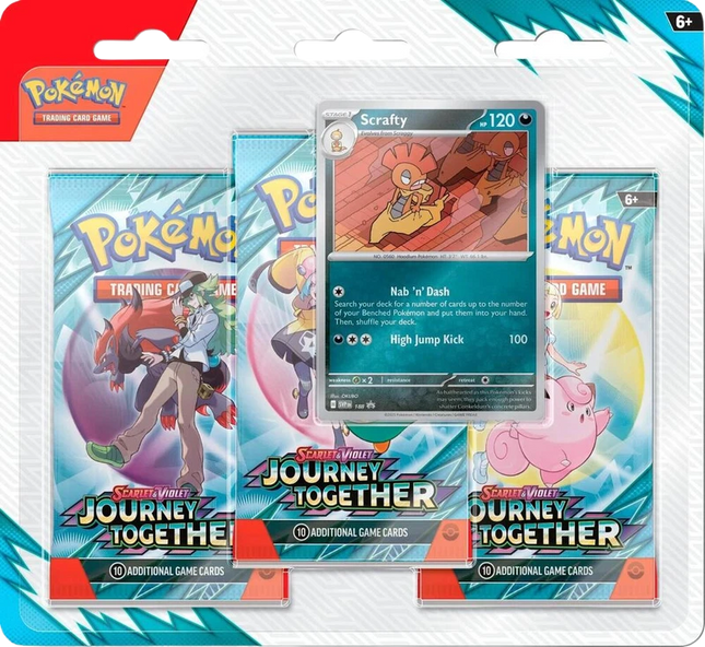 Pokemon - Journey Together 3 Pack Blister [Scrafty]